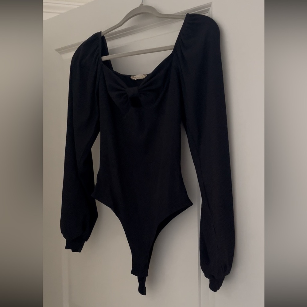 Altar'd State Black Long Sleeve Bodysuit